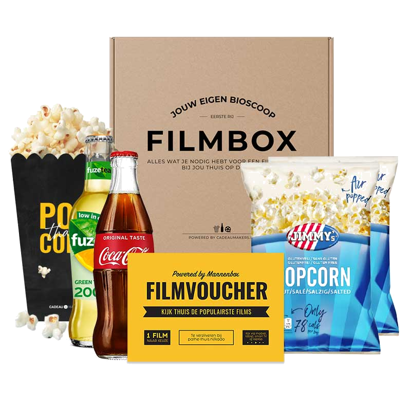 Filmpakket | Zoute popcorn - 1x Cola en 1x Fuze tea (Alcoholvrij)