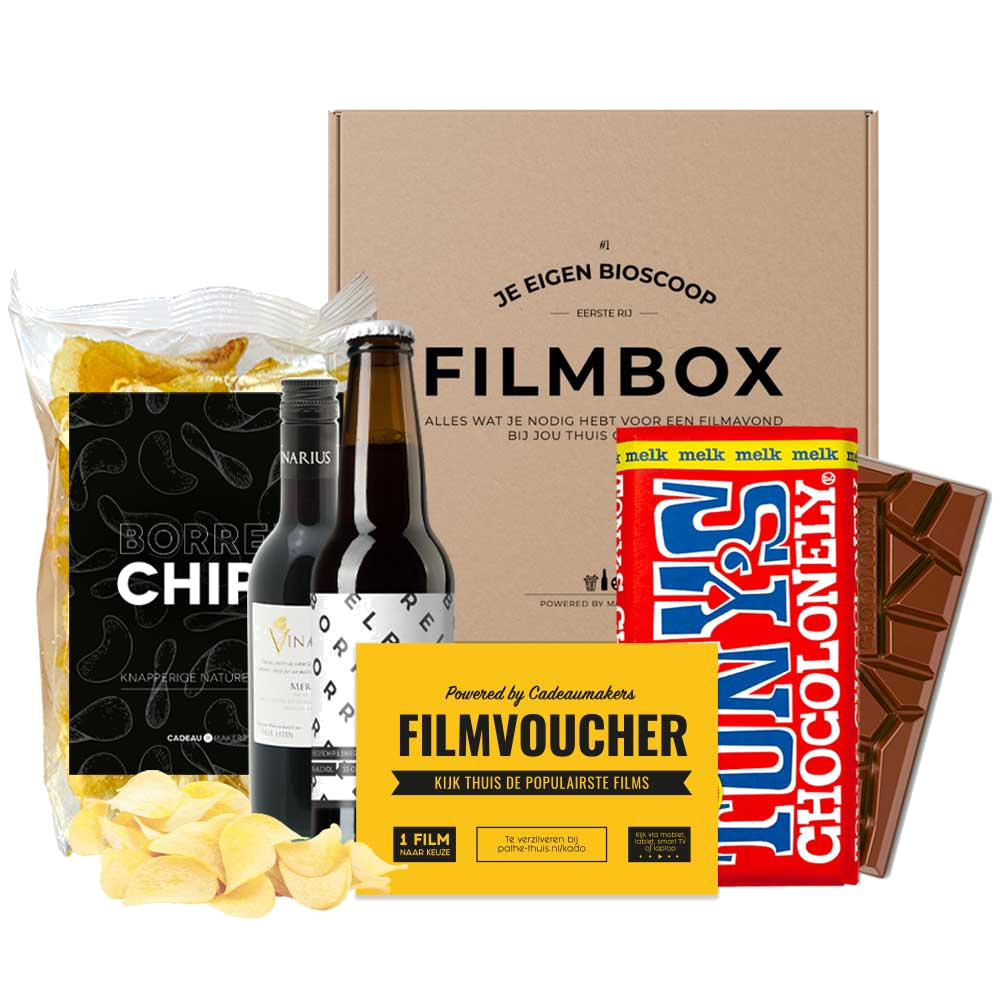 Filmpakket | Chips & chocolade - 1x Bier en 1x Rode wijn