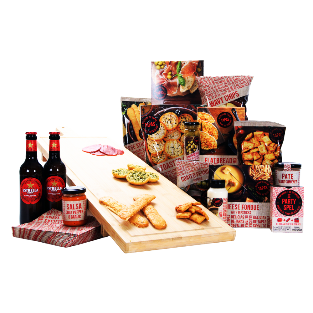 Estrella cerveza & bamboe serveerplank