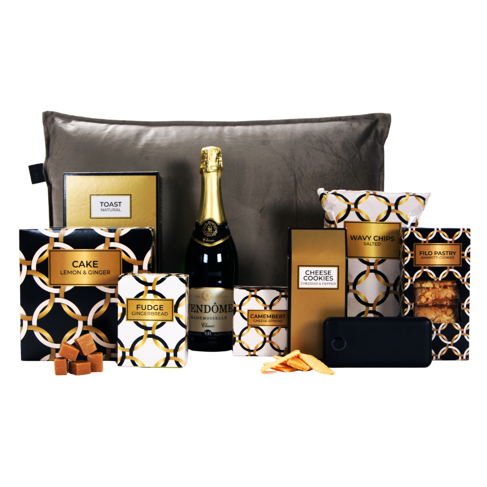 Vendôme alcoholvrij mousserend & warmtekussen met luxe delicatessen