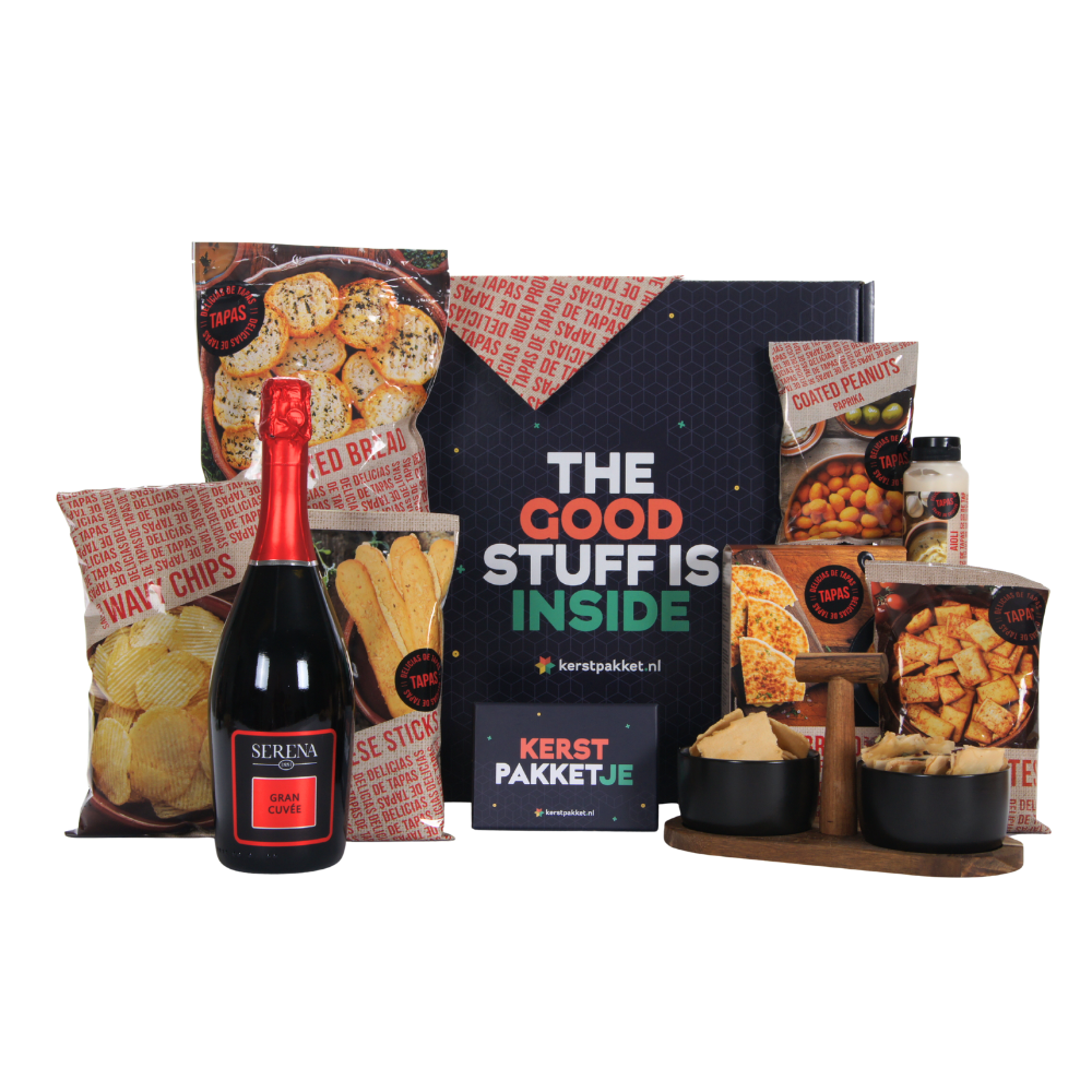 Prosecco & Spaanse tapasdelicatessen met stijlvolle borrelset