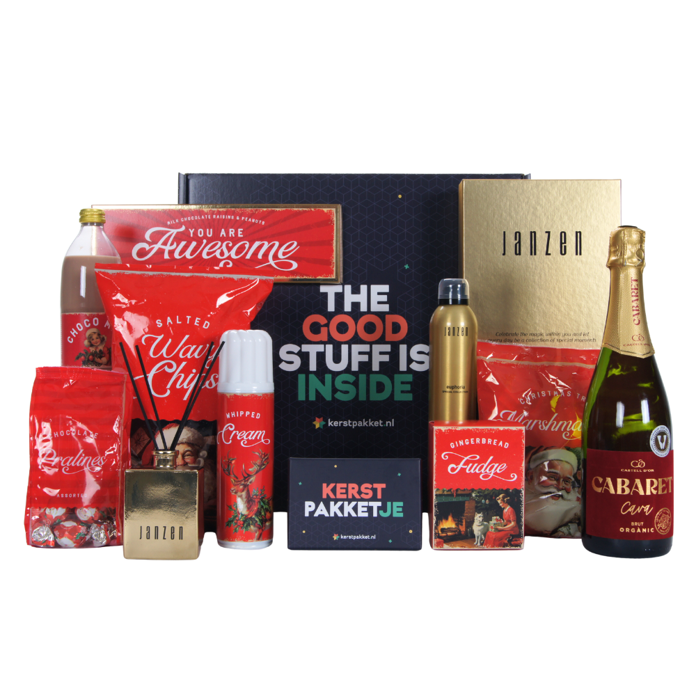 Cabaret Cava & Vintage Christmas Delights Kerstpakket met Giftset Euphoria