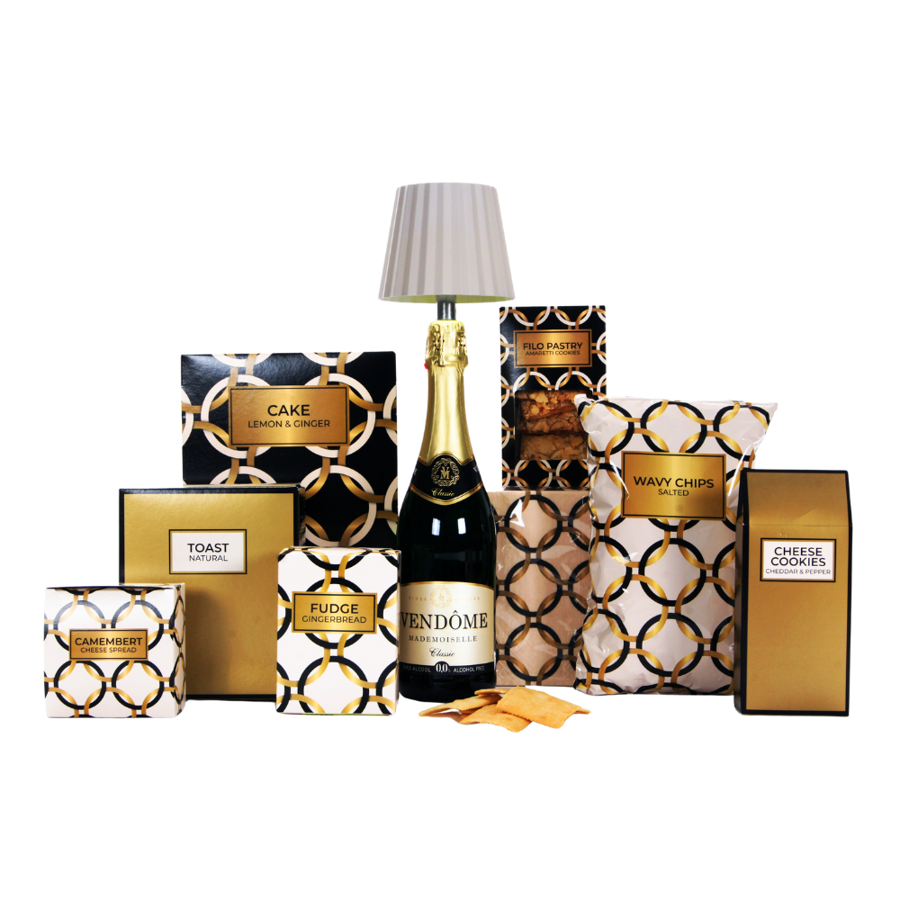 Vendôme Alcoholvrije Bubbel & Luxe Delicatessen met LED Fleslamp