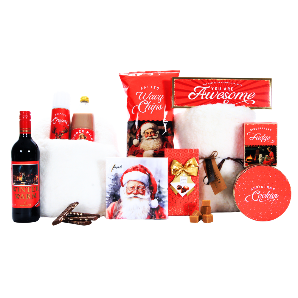 Winterwarm Glühwein & Teddy Voetenwarmer kerstpakket