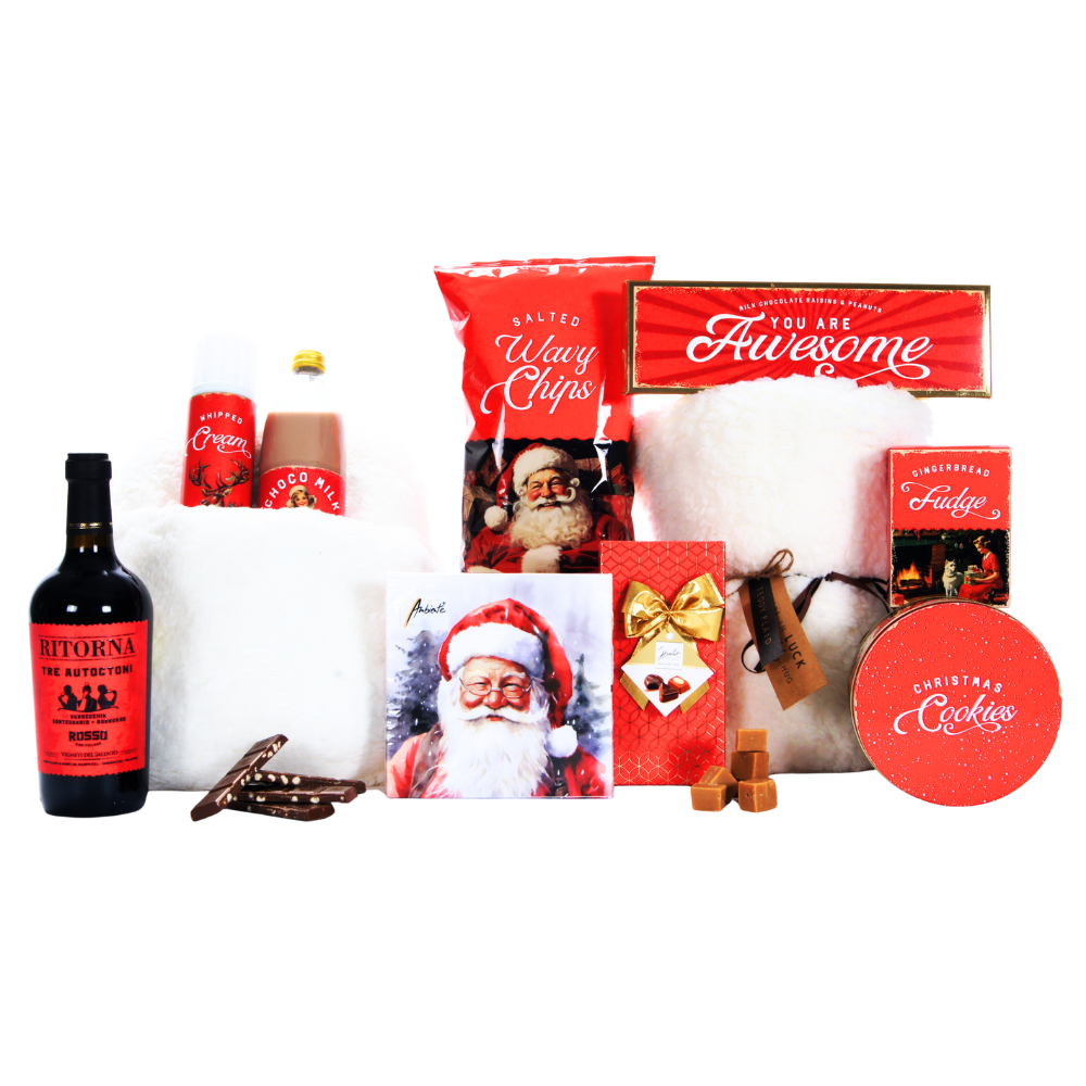 Ritorna Tre Autoctoni Rosso & Teddy Voetenwarmer kerstpakket