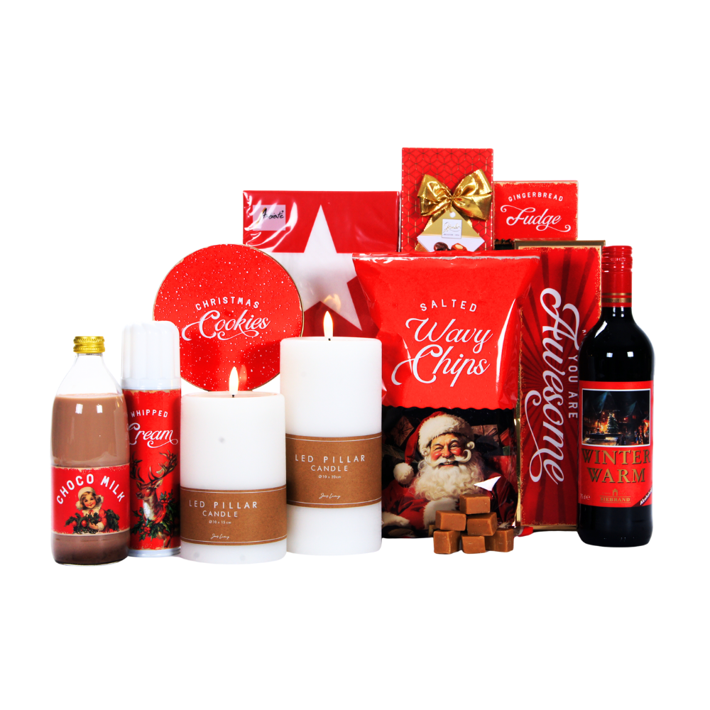 Winterwarm Glühwein & LED Kaarsen kerstpakket