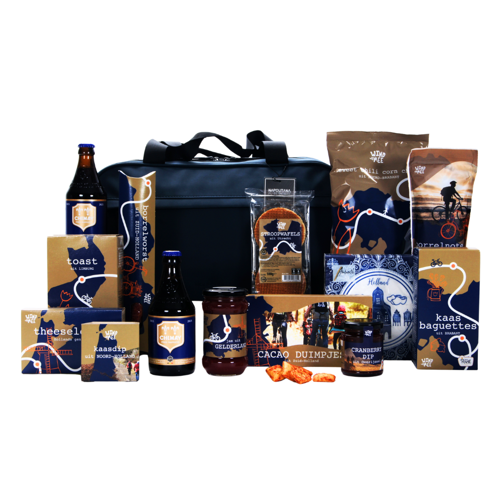 Chimay blauw & retro sporttas borrelpakket