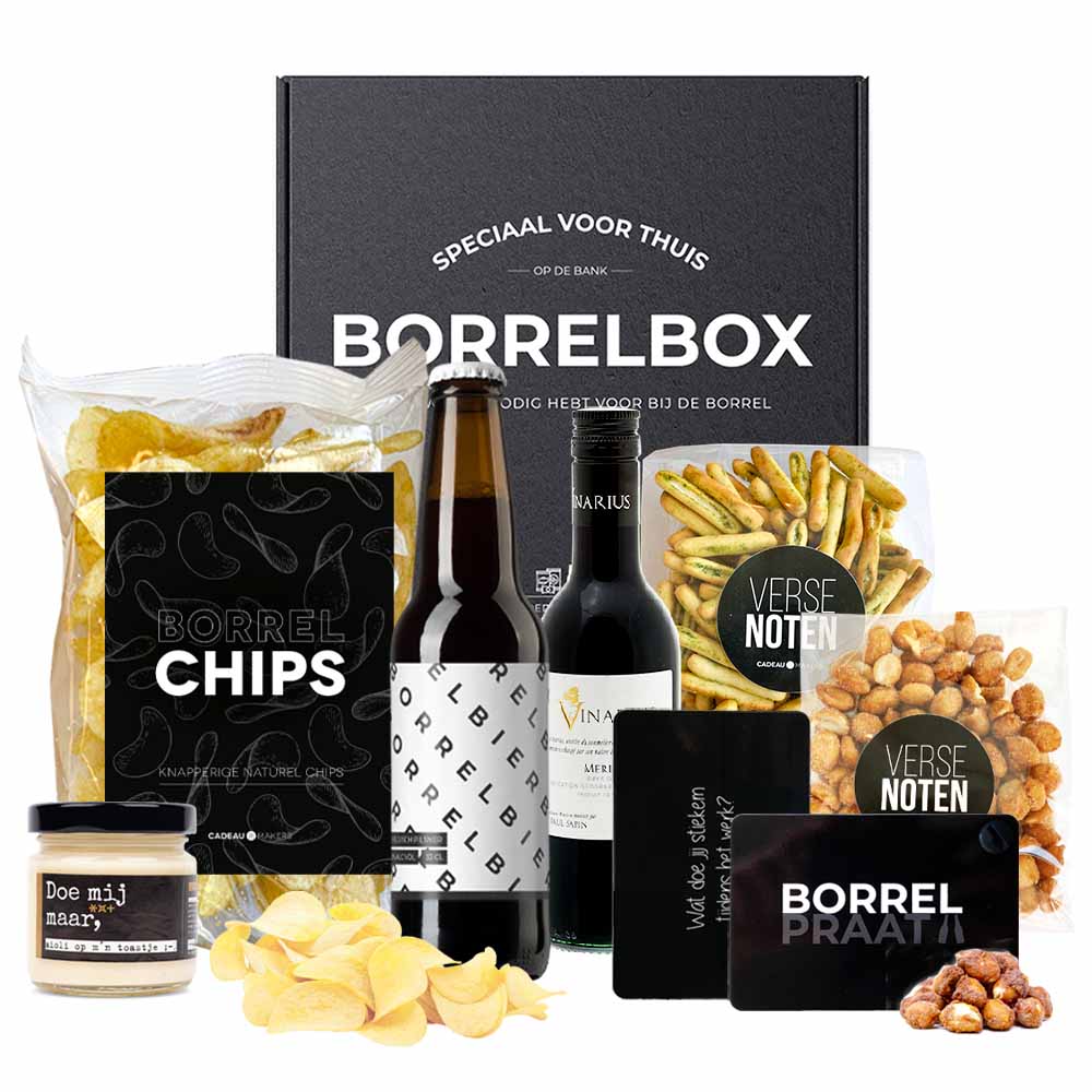 Borrelpakket - 1x Bier en 1x Rode wijn