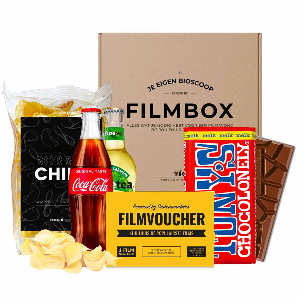 Filmpakket | Chips & chocolade - 1x Cola en 1x Fuze tea (Alcoholvrij)