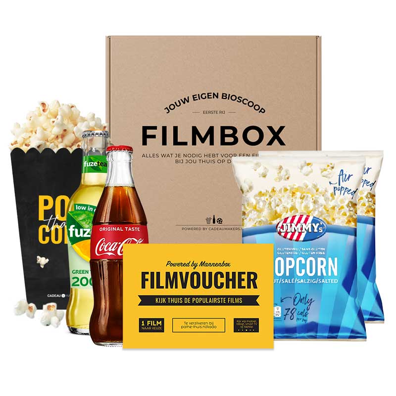 Filmpakket | Zoute popcorn - 1x Cola en 1x Fuze tea (Alcoholvrij)