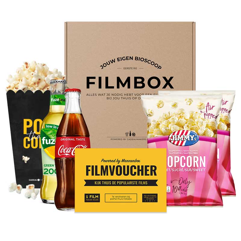 Filmpakket | Zoete popcorn - 1x Cola en 1x Fuze tea (Alcoholvrij)