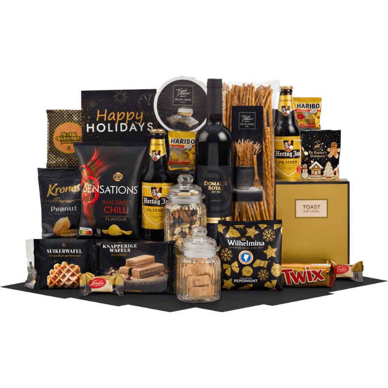 Wijnproeverij & Kaasplank Kerstpakket Luxe Editie