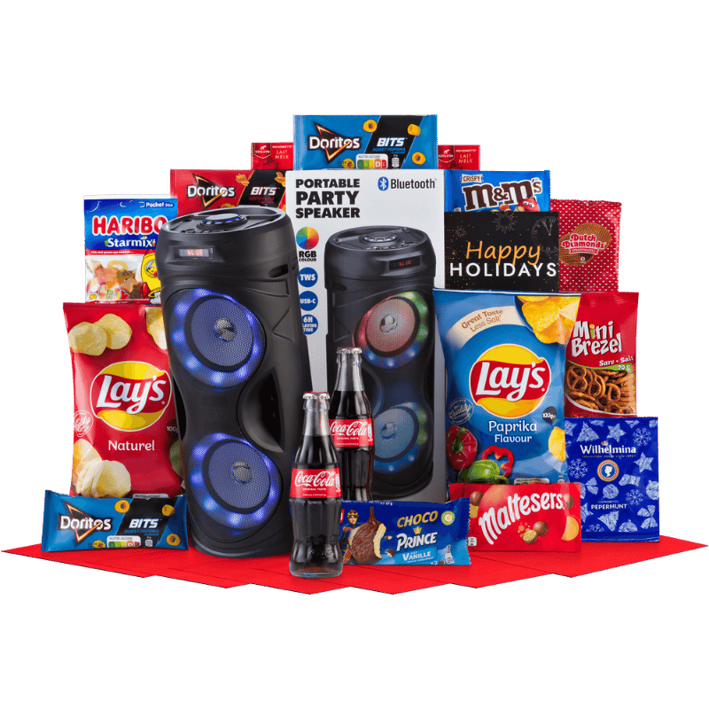 Bluetooth Party Speaker Kerstpakket met Snacks
