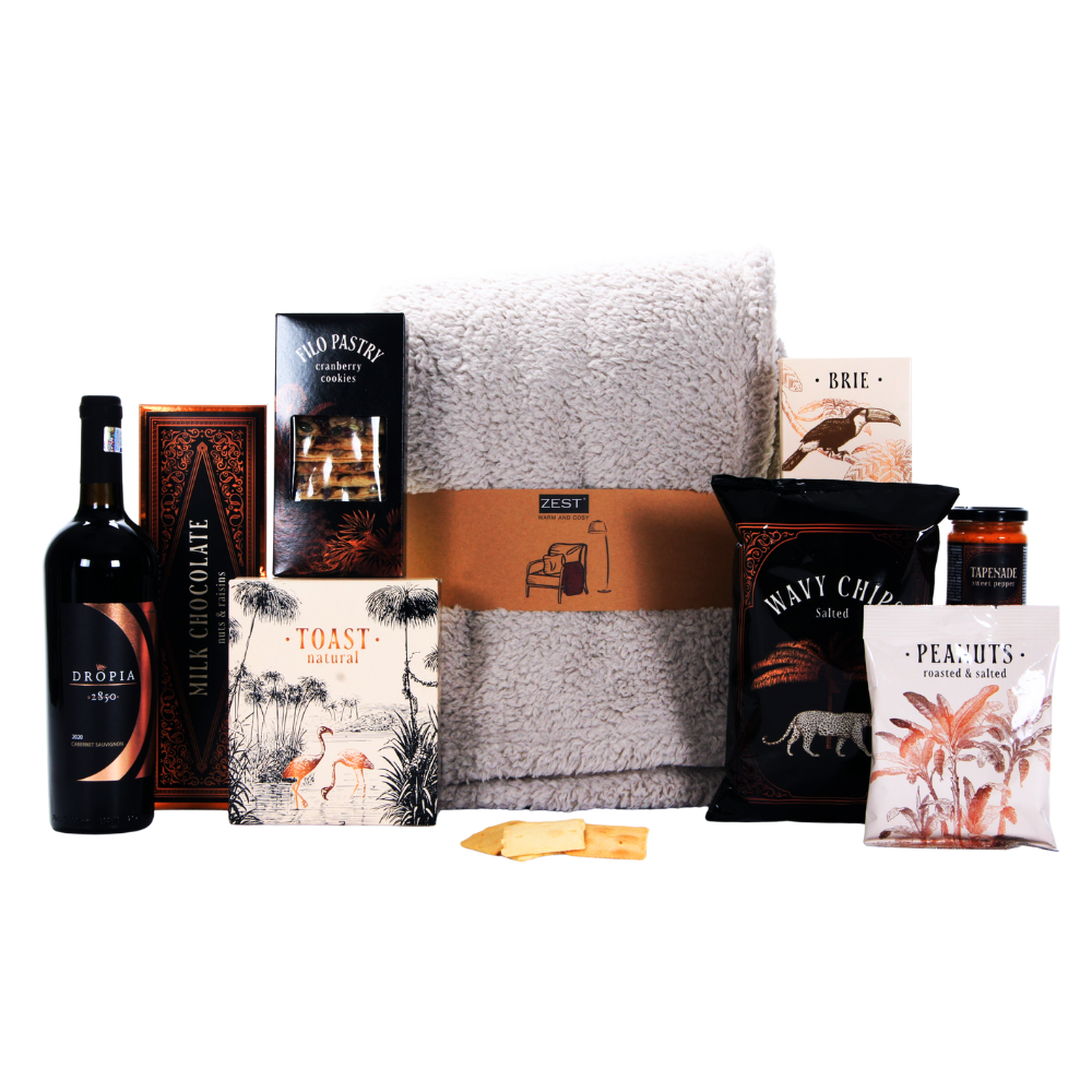 Cabernet Sauvignon Dropia & Nature’s Paradise lekkernijen met sherpa plaid