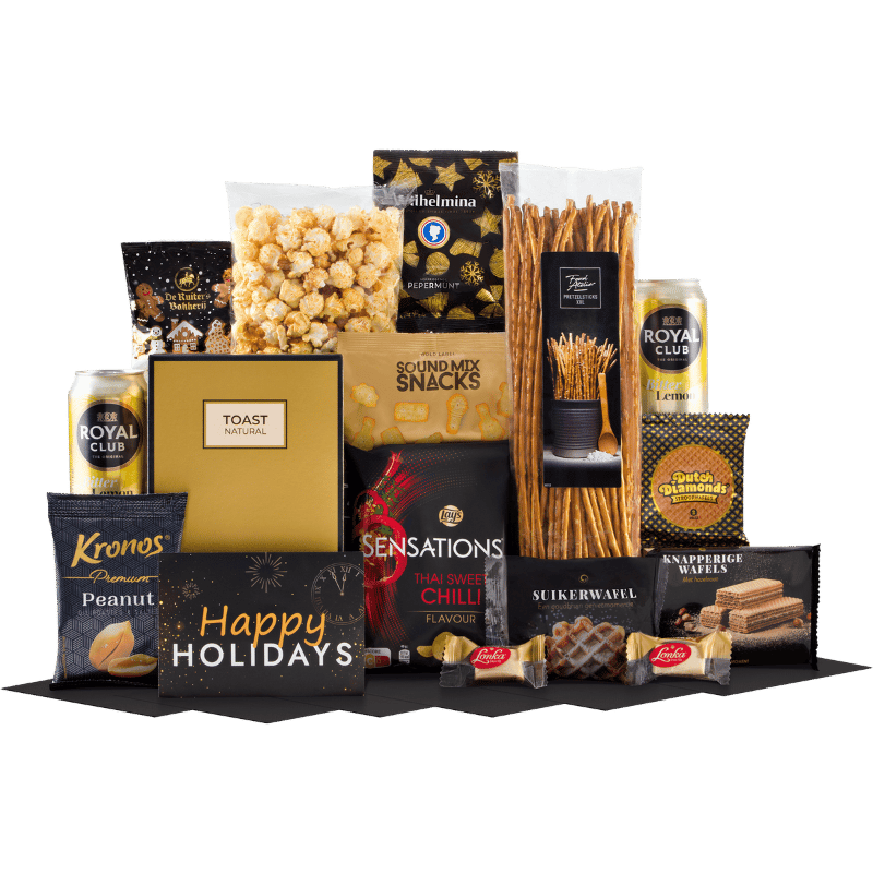 Gouden Genietbox XL Kerstpakket vol Lekkernijen