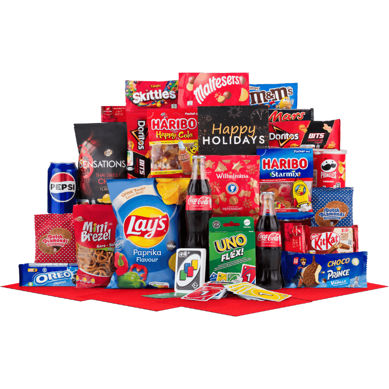 Grote Speel & Snoep Kerstbox met Kaartspel Extra