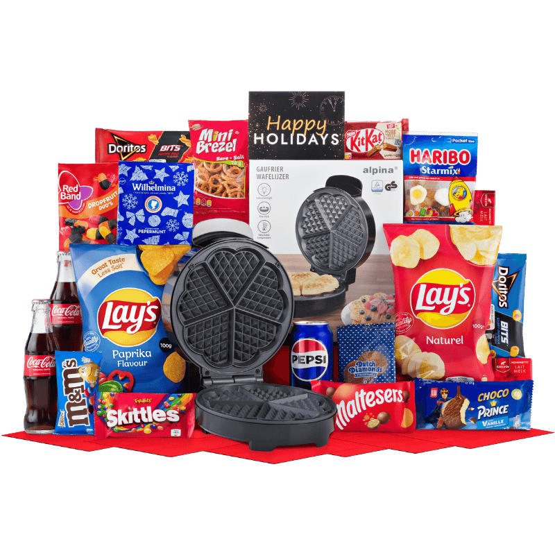 Wafelijzer Verwenpakket met Chips, Cola en Snoep