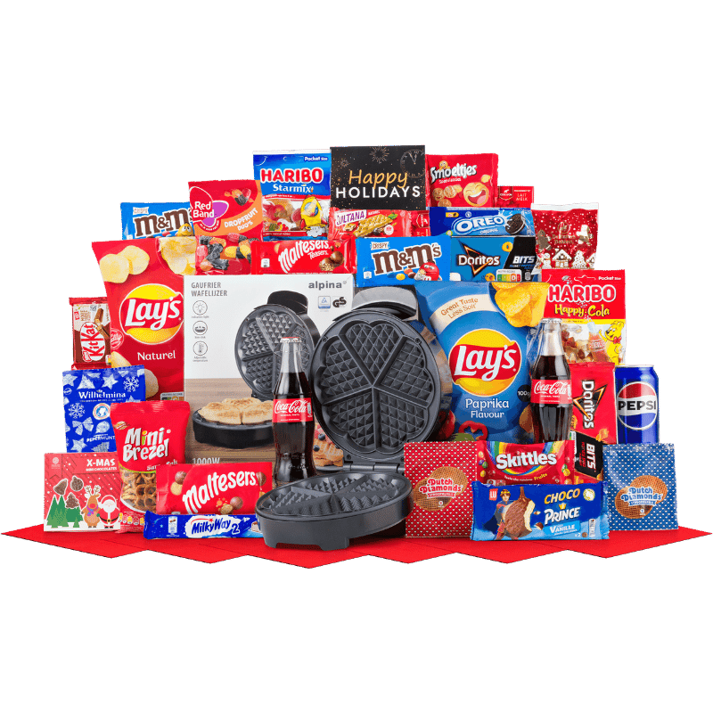 Wafelijzer Snoepfeest Kerstpakket XL Compleet